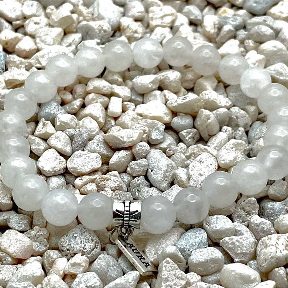 3 bracelets 2 aqua marine and 1 white quartz with Swarovski crystal pave - Picture 5 of 5